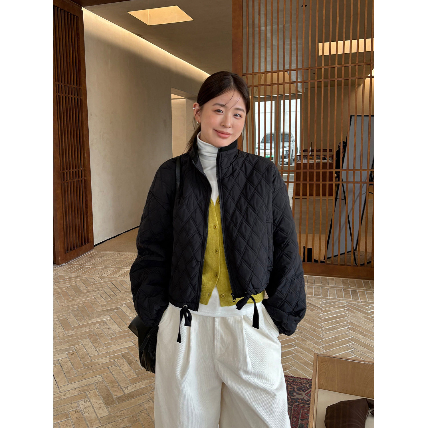 TG 小个子休闲菱格绗缝棉服外套女2025冬日新款百搭宽松上衣25790