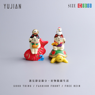 遇见丨龟鹤延年龟鹤锦鲤招财猫可爱桌面摆件新年饰品伴手礼小礼品