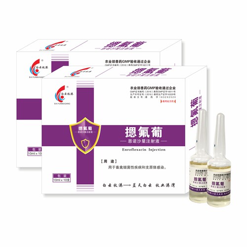 白云牧港  恩诺沙星注射液猪牛羊畜禽细菌性疾病支原体感染 - 封面