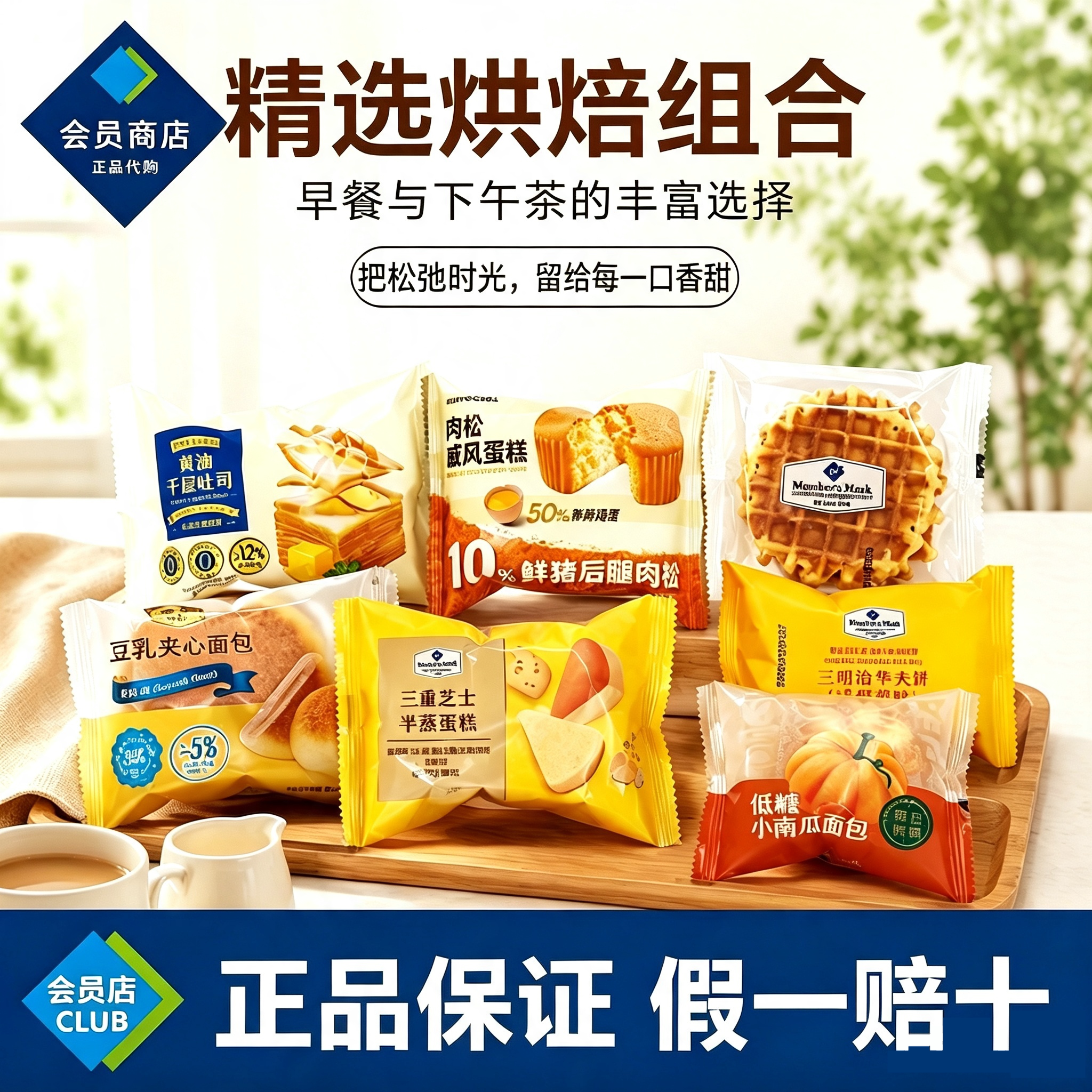 山姆代购爆款糕点精选烘焙组合装早餐下午茶多口味夹心面包正品