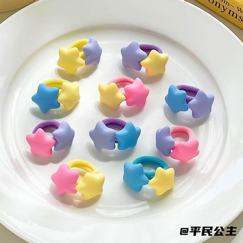 爱心发圈吸水小女孩女防水花朵可爱糖果色甜美简约小夹子小皮筋