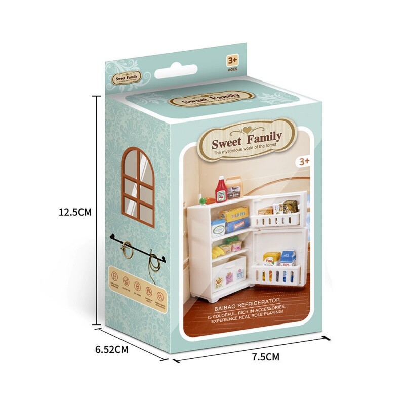 迷你冰箱模型微缩食玩场景儿童娃屋仿真玩具摆件迷你家居小物件新