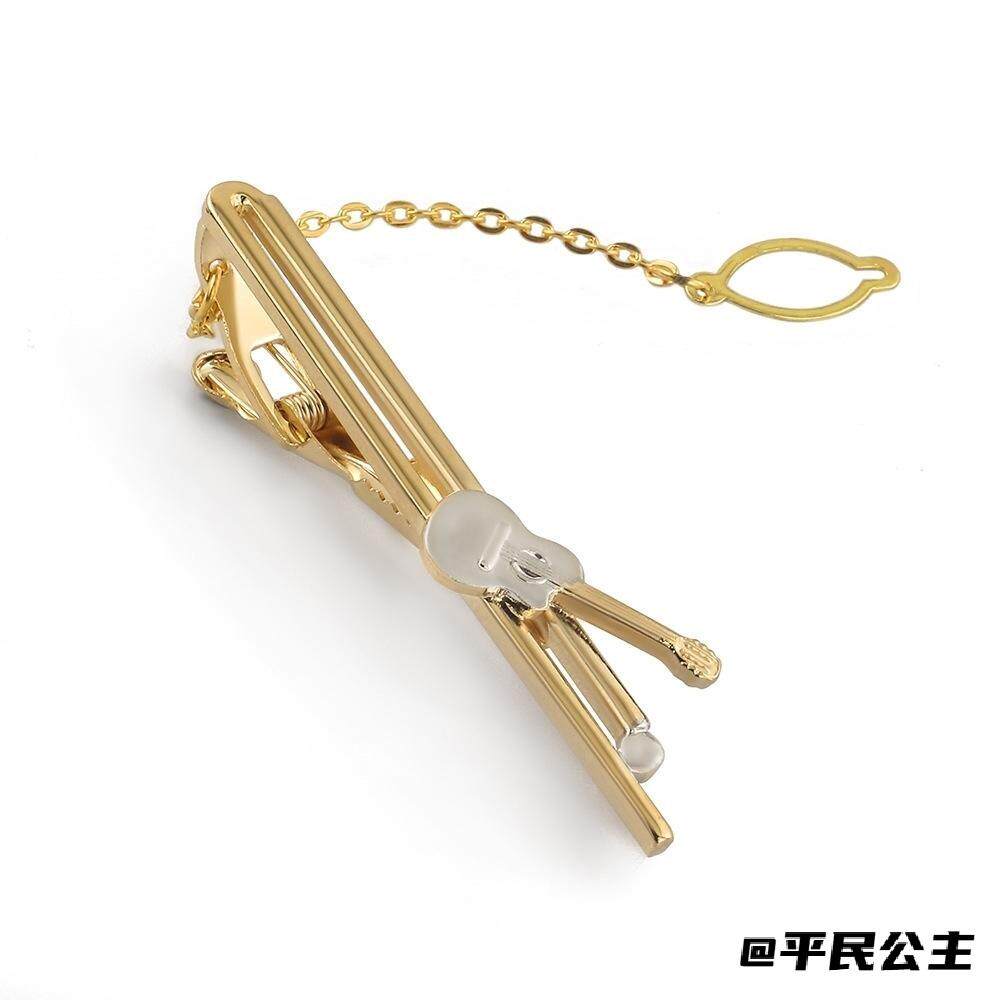 领带夹花型配件正装领带西服音符休闲新款婚礼商务乐器电镀小提琴