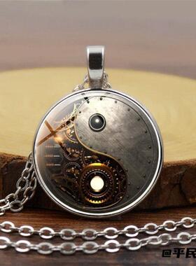 欧美阴阳成品仿宝石吊坠嘻哈机械