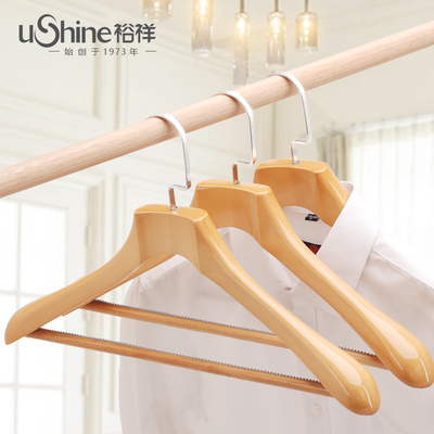 裕祥影楼西服实木宽肩衣架婚纱无痕衣架服装店专用木质衣架挂衣架