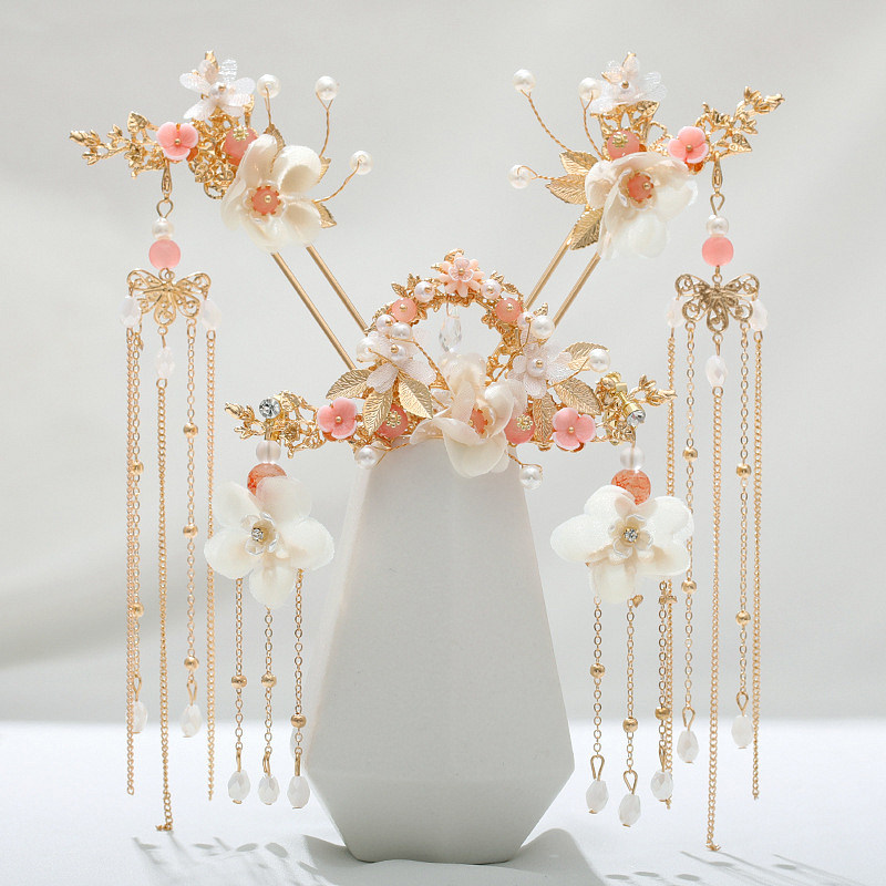 儿童汉服头饰发冠女童凤冠全套