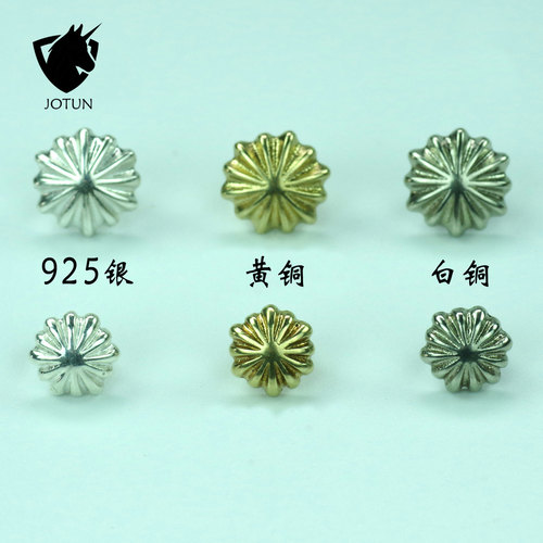 棕图菊花钉手工皮具复古五金