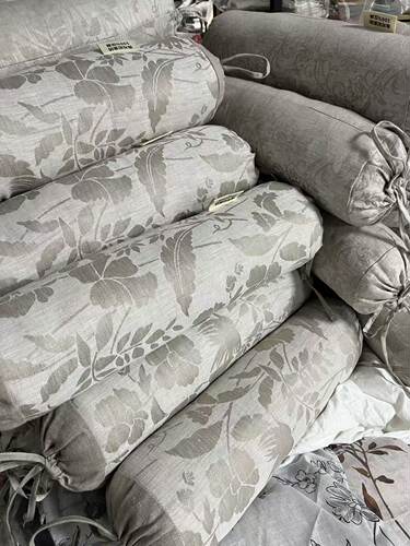 汉麻提花休闲 精致糖果枕 颈椎枕 50x15cm含芯可拆卸
