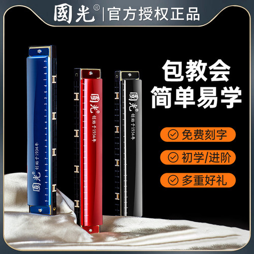 国光24孔复音28孔重音C调口琴