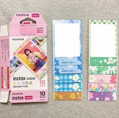 拍立得相纸mini花花调色盘花边相纸 mini8/9/11/12/25/40/90/通用