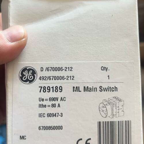 可维修GE通用 ML主开关 80A 690V议价