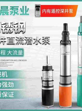 电瓶车直流潜1水泵深井泵高杨程大流量农用灌溉抽水泵v224v48v60v