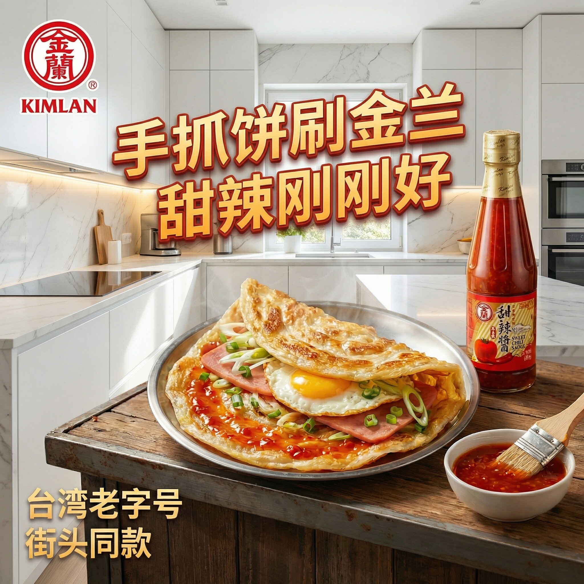 台湾进口正品金兰甜辣酱340g手抓饼调味料涮酱街边小吃同款酱料