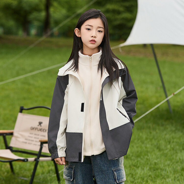 女童洋气春秋冬款三合一可拆卸外套女孩大儿童加绒冲锋风衣潮8岁9