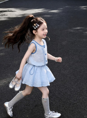 花苞裙女童夏季2026新款女孩夏款韩系高级感连衣裙儿童夏装背心裙