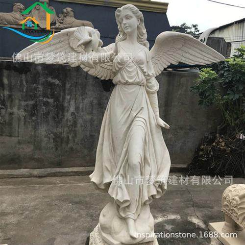 户外人造砂岩欧式人物雕塑美女天使雕塑工艺雕刻装饰摆设