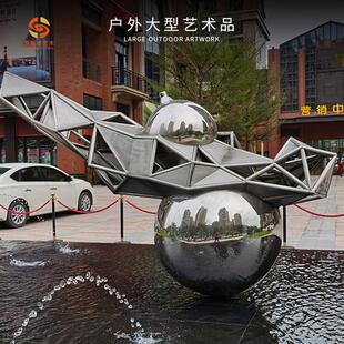 厂家简约现代抽象户外广场水池大型块面几何雕塑摆件创意园林小品