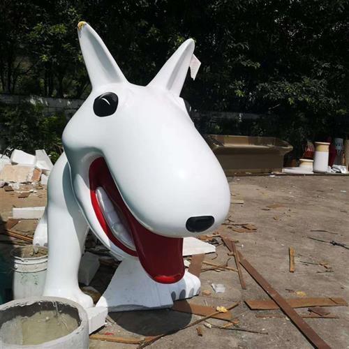 大型玻璃钢落地摆件仿真动物卡通狗雕塑宠物店门口柴犬商场装饰