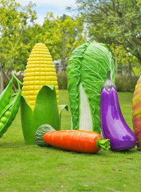 大型仿真玉米白菜雕塑玻璃钢水果草莓模型蔬菜辣椒大摆件园区装饰