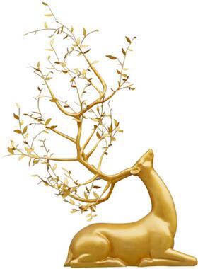 不锈钢梅花鹿雕塑售楼部酒店大堂大角艺术鹿装饰婚庆美陈道具摆件