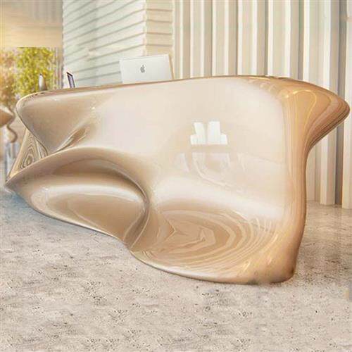 玻璃钢弧形前台接待台收银台创意公司咨询台酒店大堂售楼部接待台