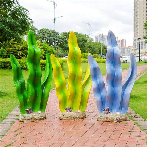 户外仿真章鱼贝壳海螺玻璃钢雕塑景区沙滩海洋馆珊瑚海草装饰摆件