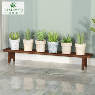 防腐实木花架子置物架阳台单个小板凳家用一层落地式客厅多肉花盆