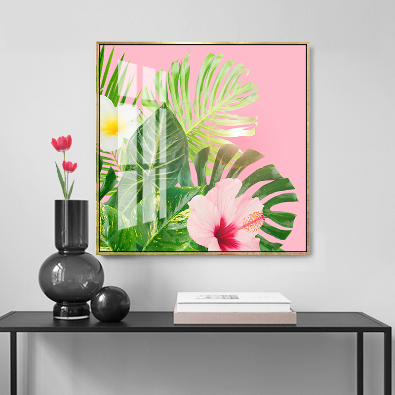 简约现代家居热带植物客厅装饰画in房间爱心壁画咖啡背景墙面挂画