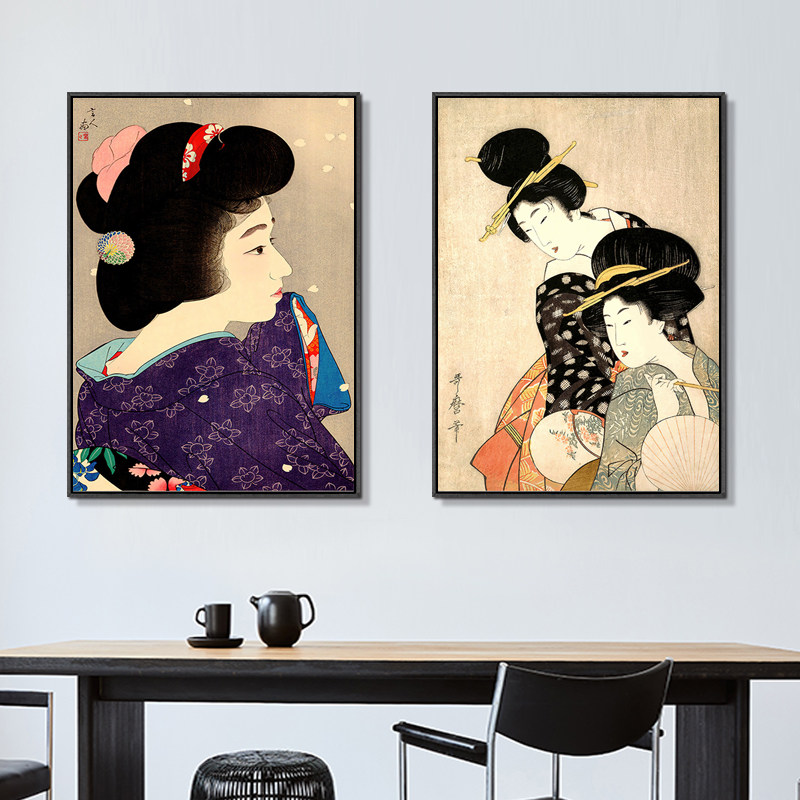 日本浮世绘仕女日式料理店人物画