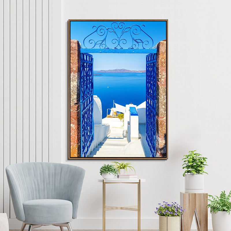 墙壁画地中海希腊爱琴海风景