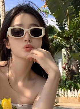 jennie同款椭圆高级感凹造型墨镜防晒防紫外线大脸显瘦潮流太阳镜