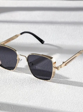 明星网红同款太阳镜复古蒸汽朋克金属风嘻哈个性弹簧腿遮阳墨镜