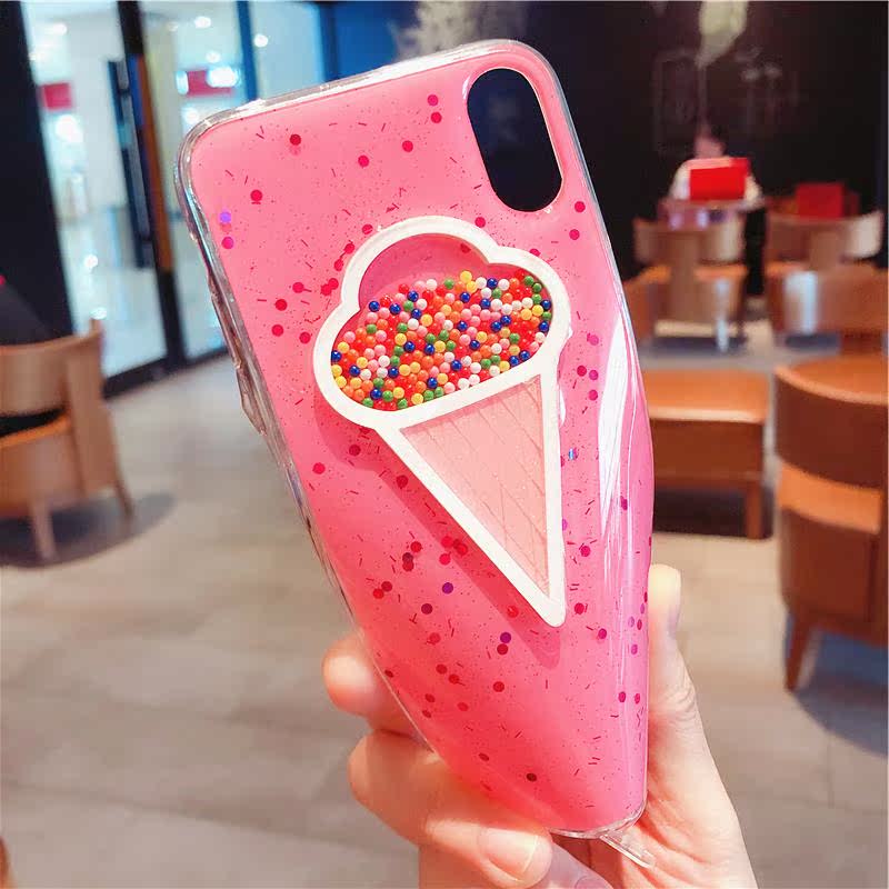 2019粉色冰淇淋iPhoneXs MaX手机壳苹果8滴胶7plus防摔6s软壳xr可|ruв категории Цифровые аксессуары, аксессуары для мобильных телефонов, телефон защитный кожух/оболочка - от Buy2taobao.com для оказания профессиональной услуги покупки агента Taobao