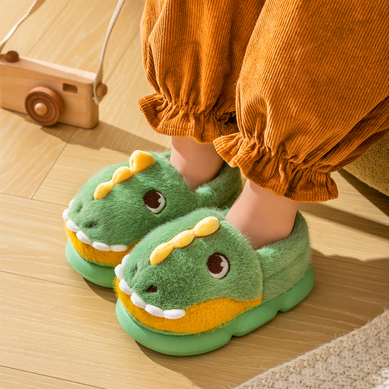 秋冬季恐龙儿童棉拖鞋2023新款