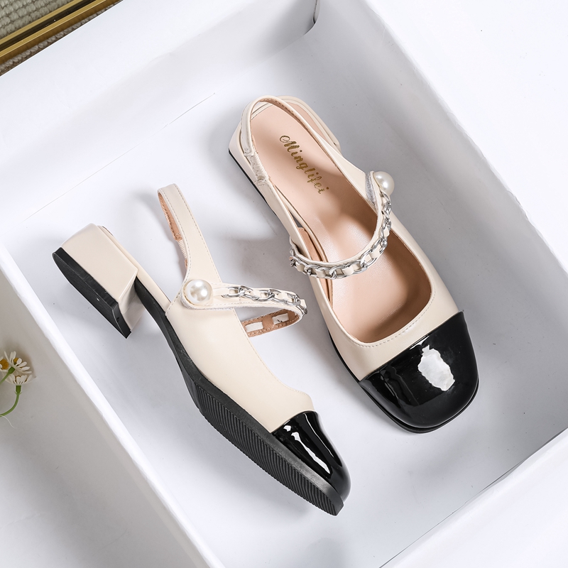 包头凉鞋女粗跟法式气质