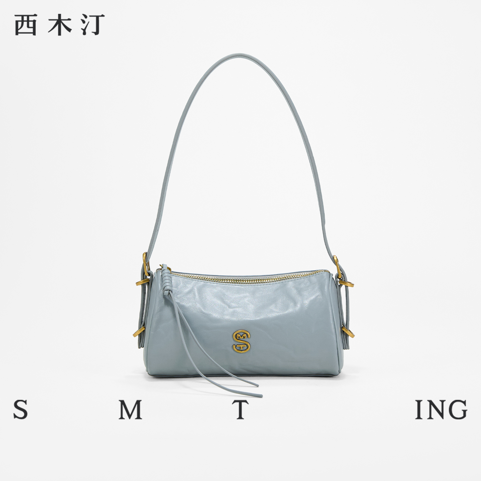 西木汀迷雾 秋季新款波士顿枕头包法棍腋下包包女时尚斜挎小包包