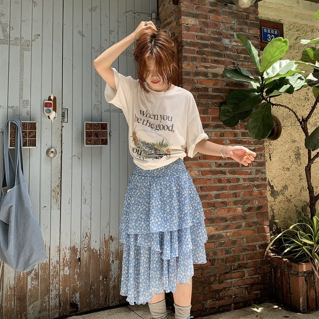 碎花半裙两件套套装(多种穿法半裙可当裹胸)