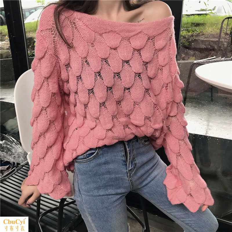 镂空针织罩衫夏季薄款学生漏洞上衣女韩版短款宽松防晒性感慵懒风|ruв категории Женская одежда, шерстяной свитер - от Buy2taobao.com для оказания профессиональной услуги покупки агента Taobao