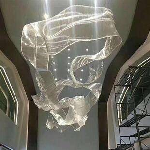 定制售楼部沙盘艺术飘带吊灯酒店大堂宴会厅商场创意异形工程灯具