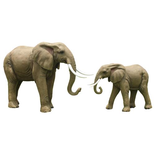 户外玻璃纤维彷真大象雕塑公园游乐园风景区园林装饰大型落地动物