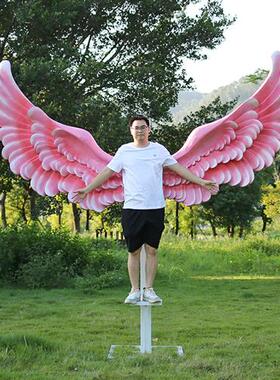 玻璃钢户外翅膀雕塑大型景区花海草坪摆件网红打卡拍照互动装饰品