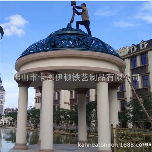 锻造铁艺圆拱不锈钢艺术凉亭铝合金创意廊架屏风格栅厂家加工安装