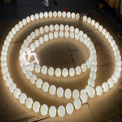 后现代项链楼梯间异型吊灯玻璃佛珠造型灯酒店大堂前台售楼处灯具