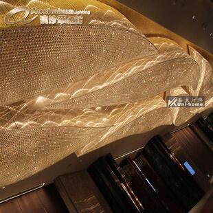 非标灯具售楼部沙盘酒店宴会厅宾馆博物馆异形不锈钢吸顶水晶灯