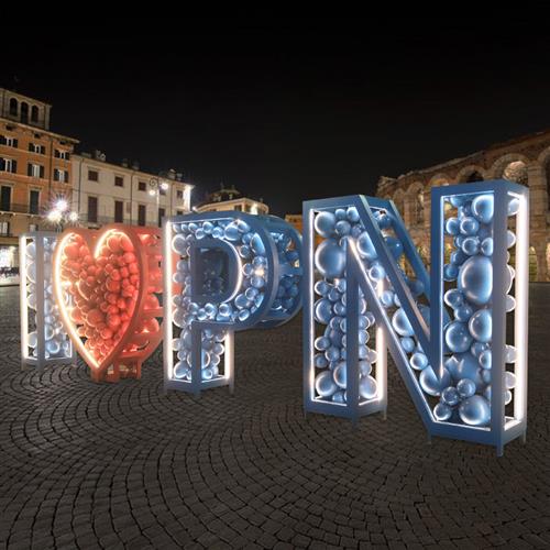 户外大型不锈钢雕塑发光艺术字体灯光模型广场芝麻街摆件创意