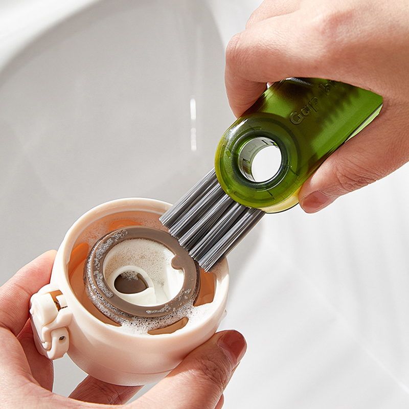 三合一杯盖清洁刷保温杯缝隙U形清洁杯刷奶瓶杯口多功能清洗杯刷