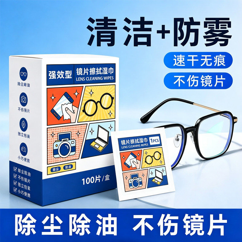 擦眼镜专用清洁湿巾一次