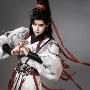 男款 异志阁原创 素福利款 改良重工白鹤刺绣汉元 定金 云中鹤