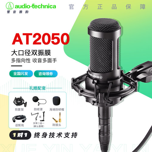 铁三角AT2050多指向电容录音话筒