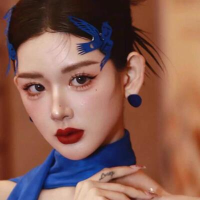 新款蓝色剪纸新娘头饰